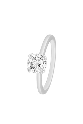 Solitario - Oro blanco y diamante