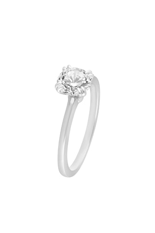 Solitario - Oro blanco y diamante