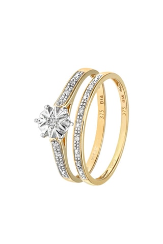 2 alianzas Oro amarillo y diamantes