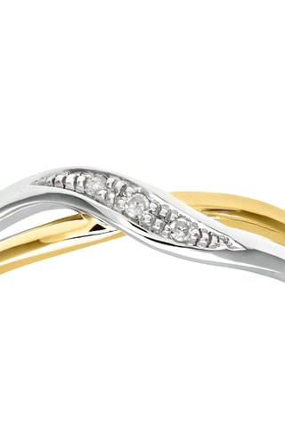 Anillo Oro amarillo, oro blanco y diamantes