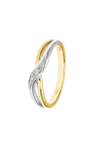 Anillo Oro amarillo, oro blanco y diamantes