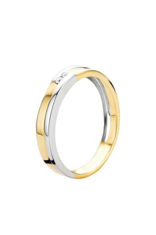 Anillo - Oro amarillo, oro blanco y diamantes
