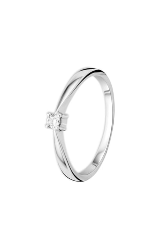 Solitario Oro blanco y diamante