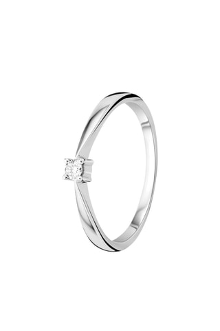 Solitario Oro blanco y diamante