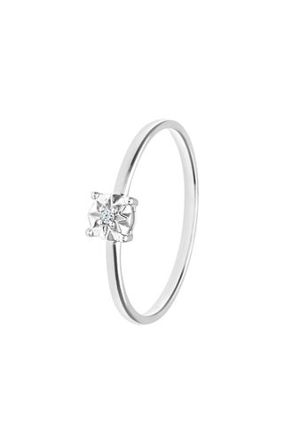 Solitario Oro blanco y diamante