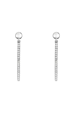 Hangende Oorbellen Velours Witgoud en Diamanten