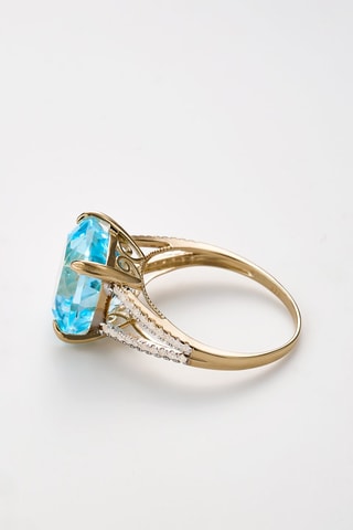 Ring Pink Fiction Geelgoud, Diamanten en Topaas