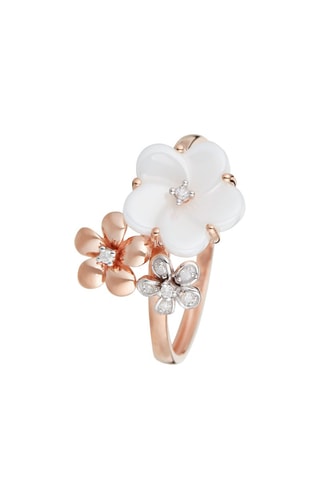 Ring Floraison Roségoud, Diamanten en Parelmoer
