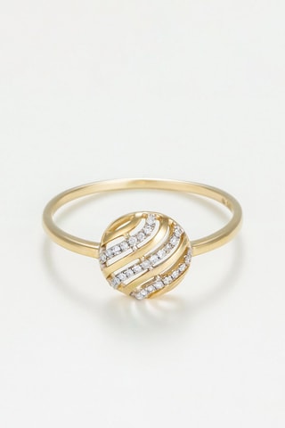 Ring Waves - Geelgoud en Diamanten 0,07 Karaat/27