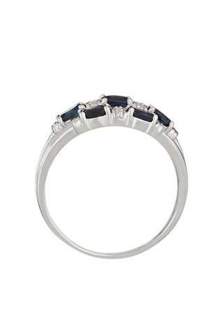 Bague Bohol - Witgoud, Saffieren en Diamanten