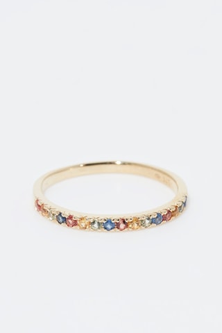 Bague Multicolor - Geelgoud en Saffieren