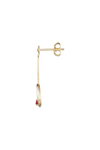 Boucles d'oreilles Cerceaux de Rubis  -  Or jaune et rubis