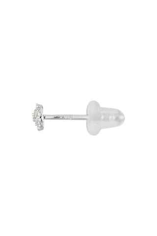 Puces Round Stud - Or blanc et diamants