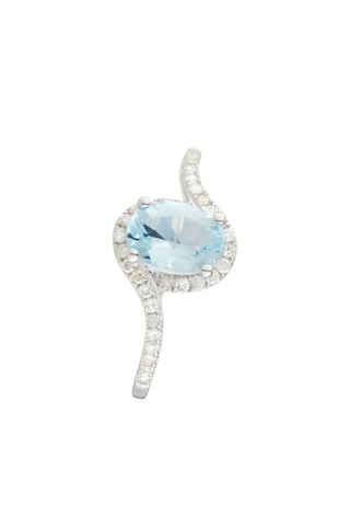 Bague Skopa - Or blanc, diamants et topaze