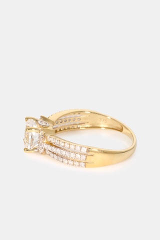 Bague Etincelante - Or jaune, diamants et topaze