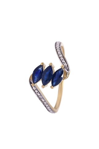 Bague Lueur d'Etoile - Or jaune, diamants et saphirs
