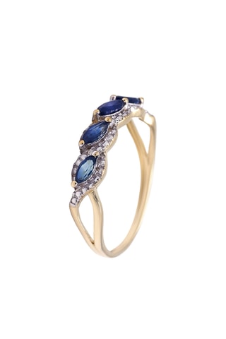 Bague Lune d'Or - Or blanc, diamants et saphirs