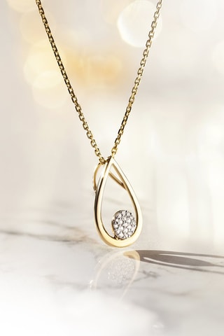 Pendentif Poire calendrier - Or jaune et diamants