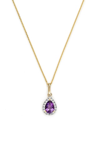 Pendentif Goutte Moi - Or jaune, diamants et améthyste