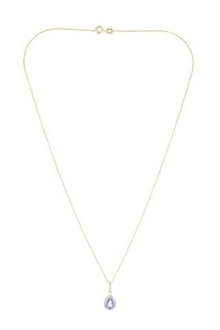 Pendentif Goutte Moi - Or jaune, diamants et améthyste