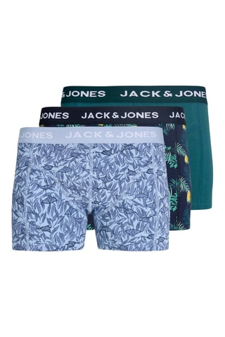 3 boxers en coton biologique - Bleu et vert