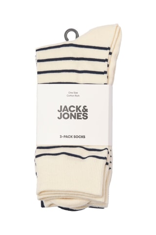 3 paires de chaussettes - Ecru et bleu marine