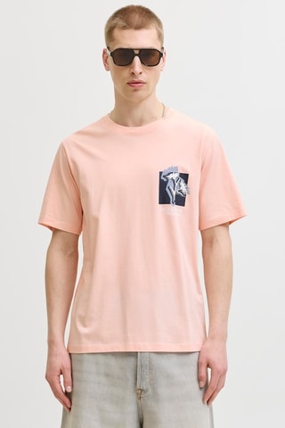 T-shirt regular en coton biologique - Saumon