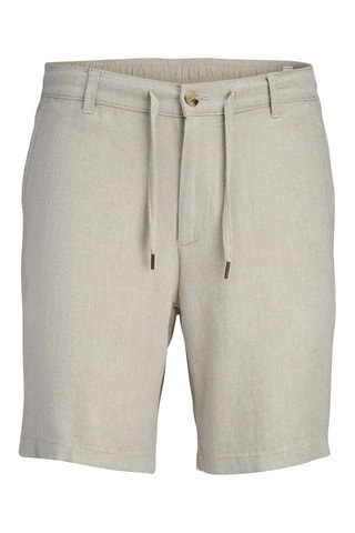 Short tapered en lin - Kaki