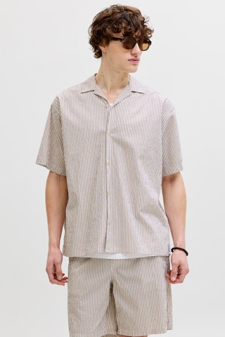Chemise loose - Beige et écru