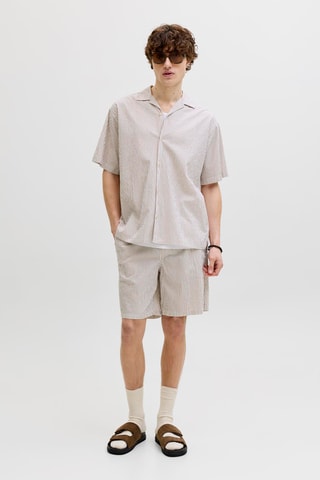 Chemise loose - Beige et écru