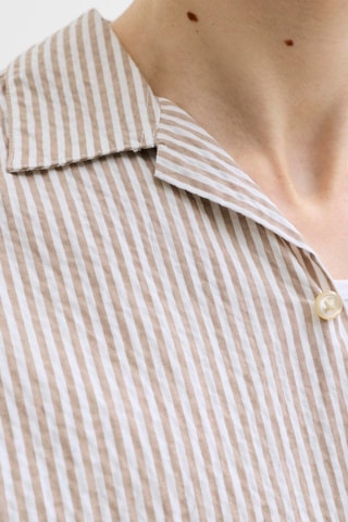 Chemise loose - Beige et écru