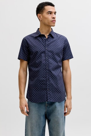 Chemise slim en coton biologique - Bleu marine