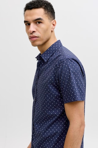 Chemise slim en coton biologique - Bleu marine