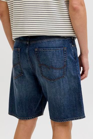 Short relaxed en jean taille haute - Bleu