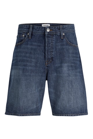 Short relaxed en jean taille haute - Bleu