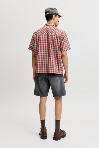 Short relaxed en jean taille haute - Gris
