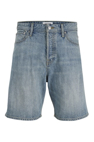 Short relaxed en jean taille haute - Bleu