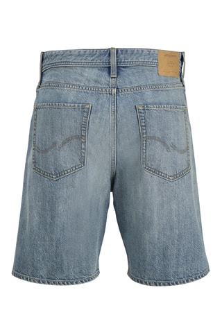 Short relaxed en jean taille haute - Bleu