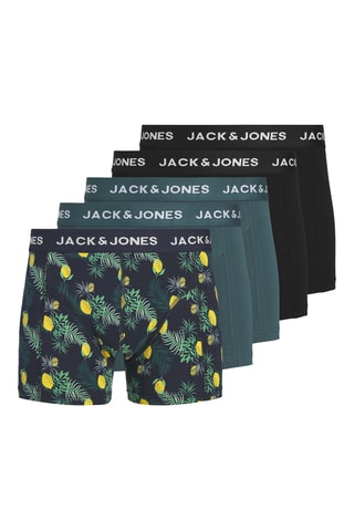 5 boxers en coton biologique - Vert foncé et noir