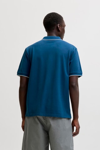 Polo regular en coton biologique - Bleu foncé