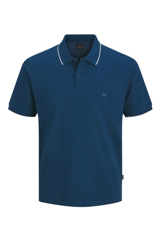 Polo regular en coton biologique - Bleu foncé