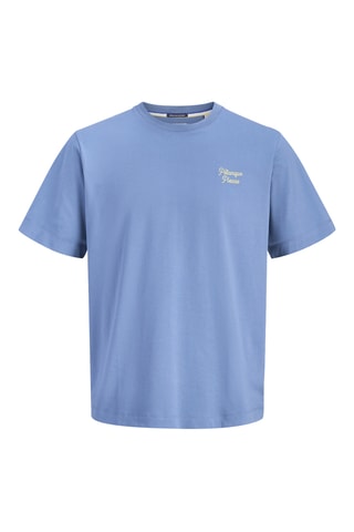 T-shirt regular en coton biologique - Bleu cobalt
