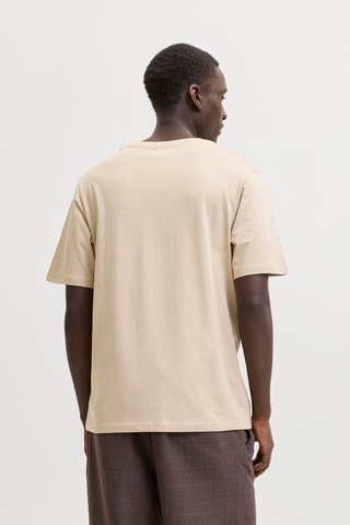 T-shirt regular en coton biologique - Beige