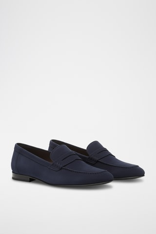 Mocassins em nobuck - Azul-marinho