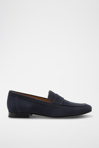 Mocassins em nobuck - Azul-marinho