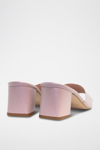 Mules de salto em couro napa - Bege