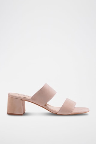 Mules de salto em nobuck Cor de pele - Bege