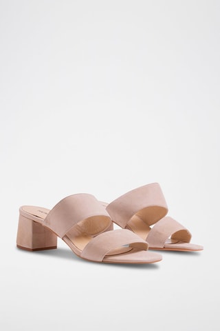 Mules de salto em nobuck Cor de pele - Bege