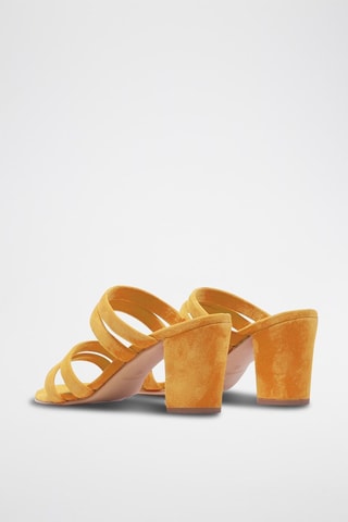Mules de salto em nobuck Mostarda - Amarelo