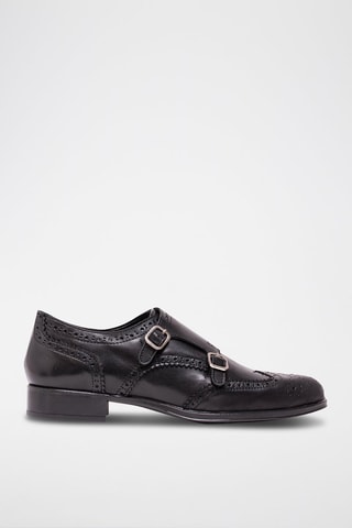Derbies com fivela de couro Preto - Preto